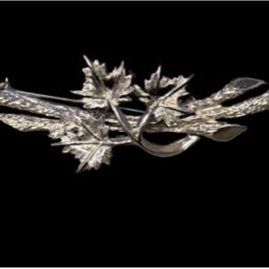 Vintage Signed Marcel Boucher Silver Leaf Branch Brooch